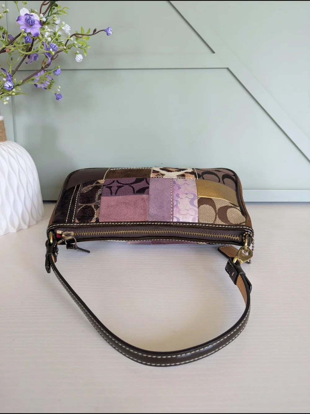Vintage Coach Signature Patchwork Demi Bag